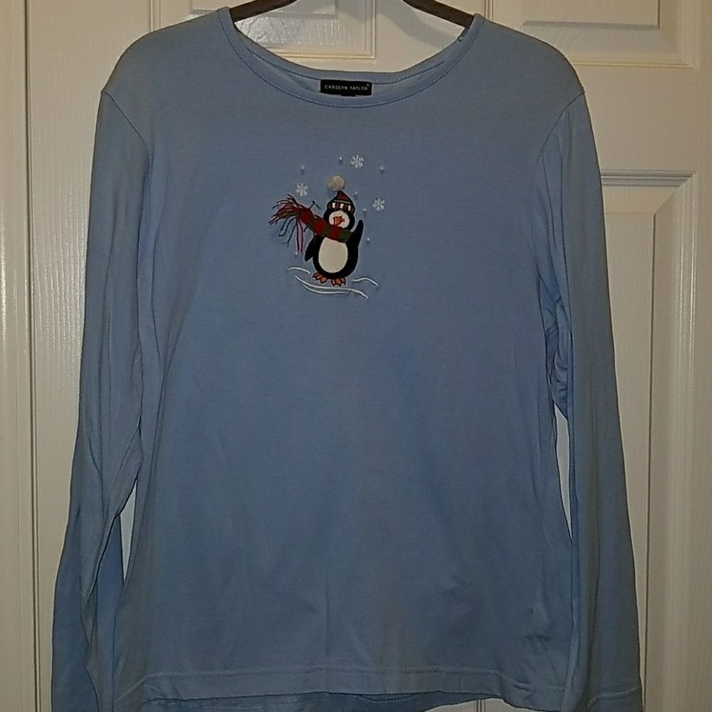 Carolyn Taylor winter penquin top Sz L